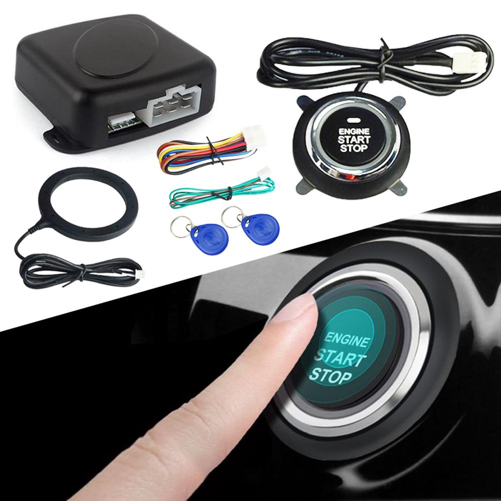 keyless entry car alarm system with push start button , remote engine starter, anti theft security kit