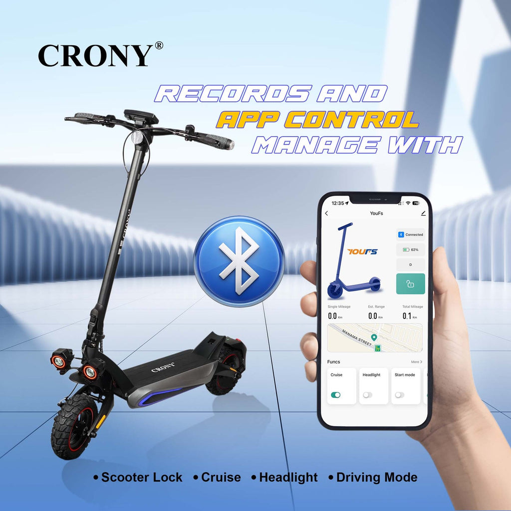 T2 Electric Scooter for Adults Range Front and Rear Suspension Disc Brakes Aluminum Frame E Bike with APP