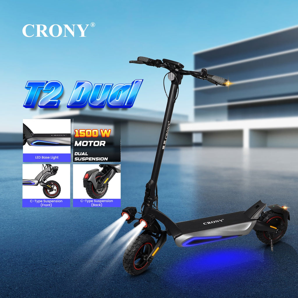 T2 Electric Scooter for Adults Range Front and Rear Suspension Disc Brakes Aluminum Frame E Bike with APP