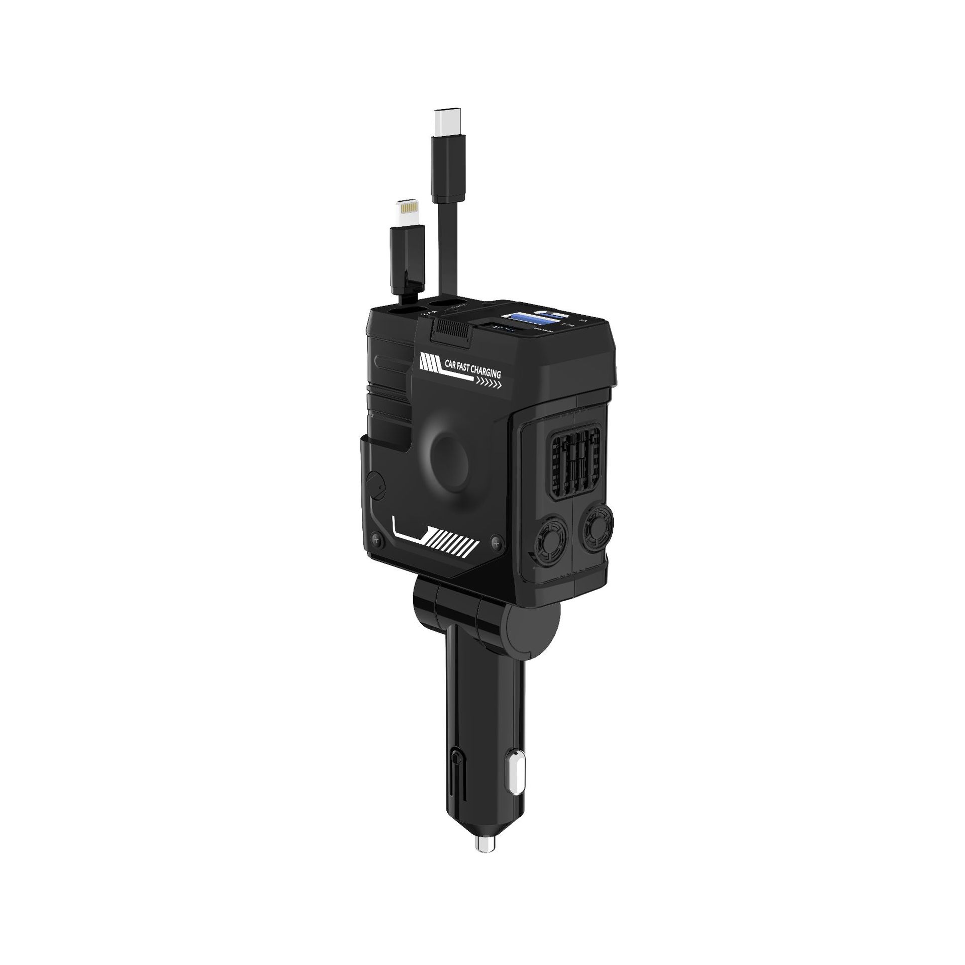 Car Charger Fast Charging And Retractable Four-in-one Cigarette Lighter